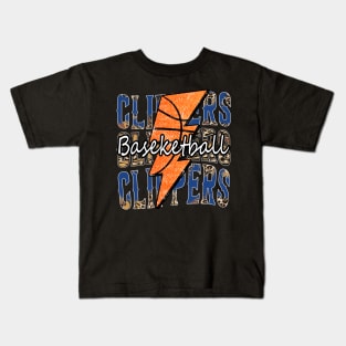 Graphic Basketball Clippers Proud Name Vintage Kids T-Shirt